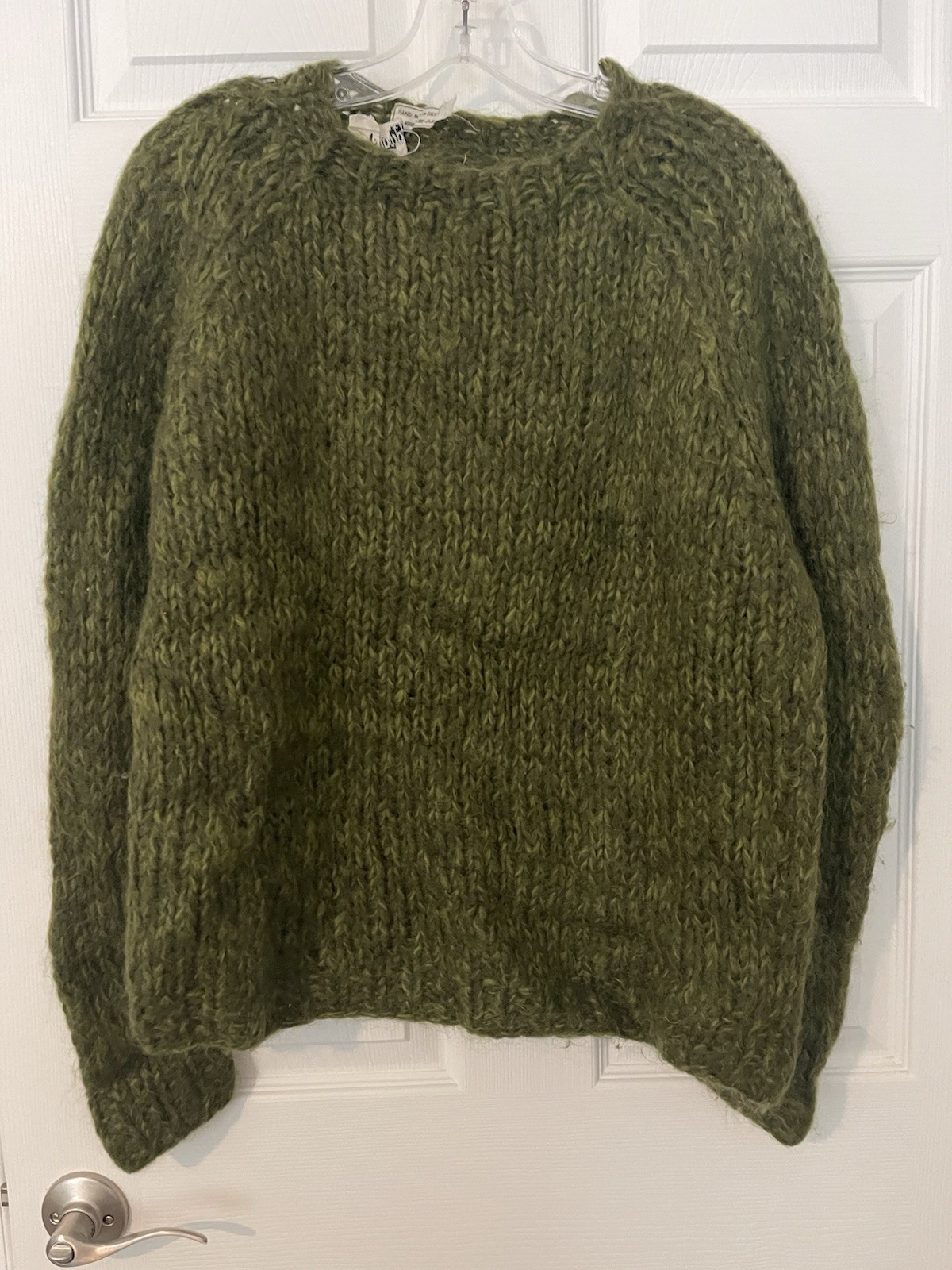 Vintage 60s Douglas Sweater Women&rsquo;s (L) Thick Mohair Wool Blend V Neck