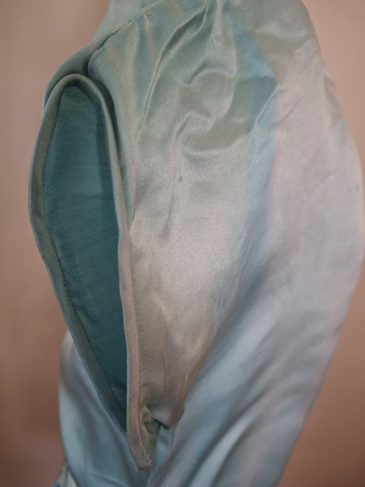 Vintage 1920s Turquoise Blue Flapper Swansdown Trimmed Dress With Waist Sash