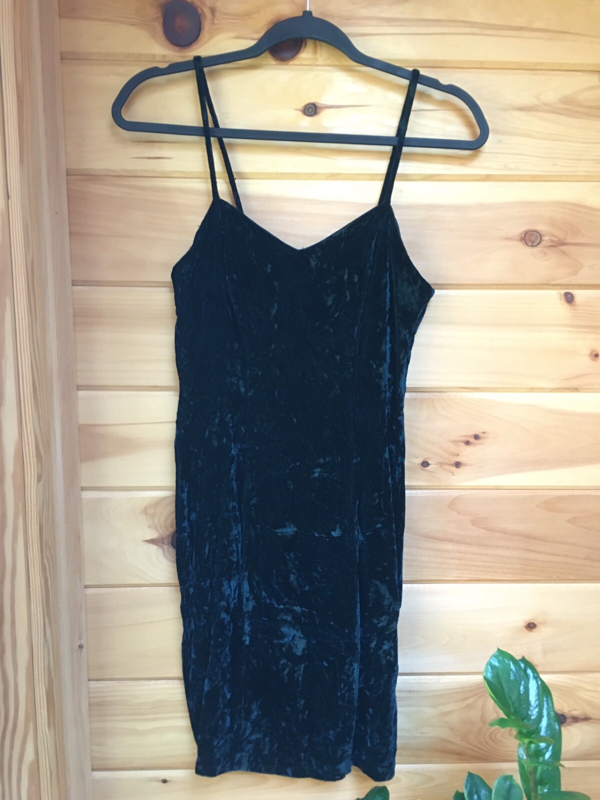 vintage 90s Dark Teal Velvet dress