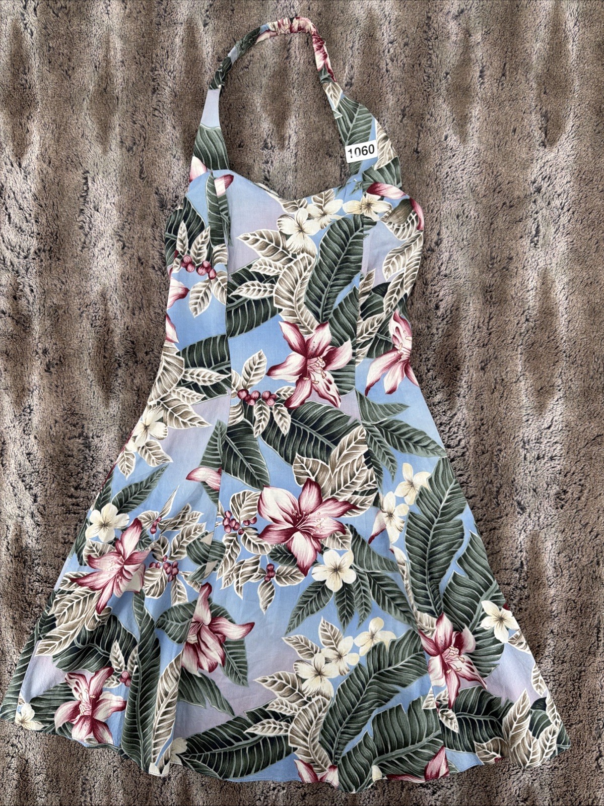 Vintage Hilo Hattie&rsquo;s Hawaii Floral Halter Dress Beach Cover Up Floral Hawaiian