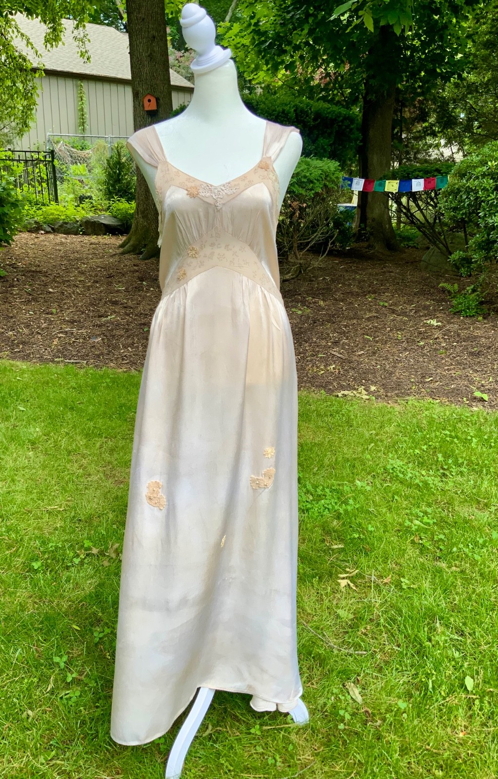 1930s Silk Chiffon Hostess Gown | Blush Pink Boudoir Dress | Restored 30D