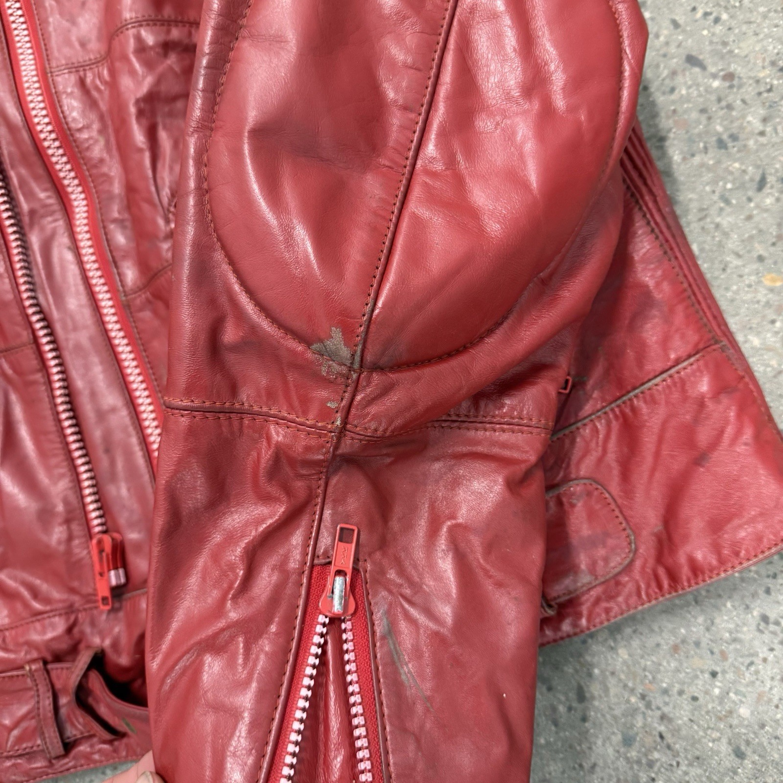 Vintage Leather Jacket Wilsons Red Leather Size 40