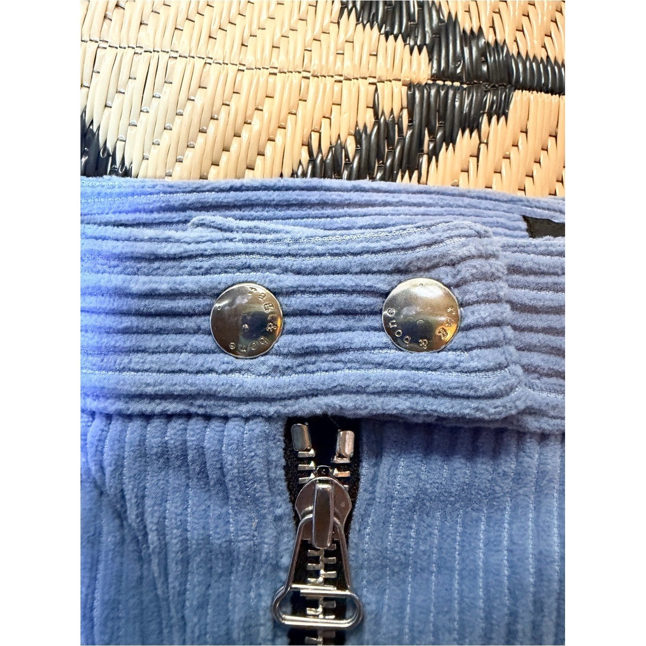 Rag and Bone Corduroy Zip-Front Mini Skirt in periwinkle blue edgy cool girl Sz4