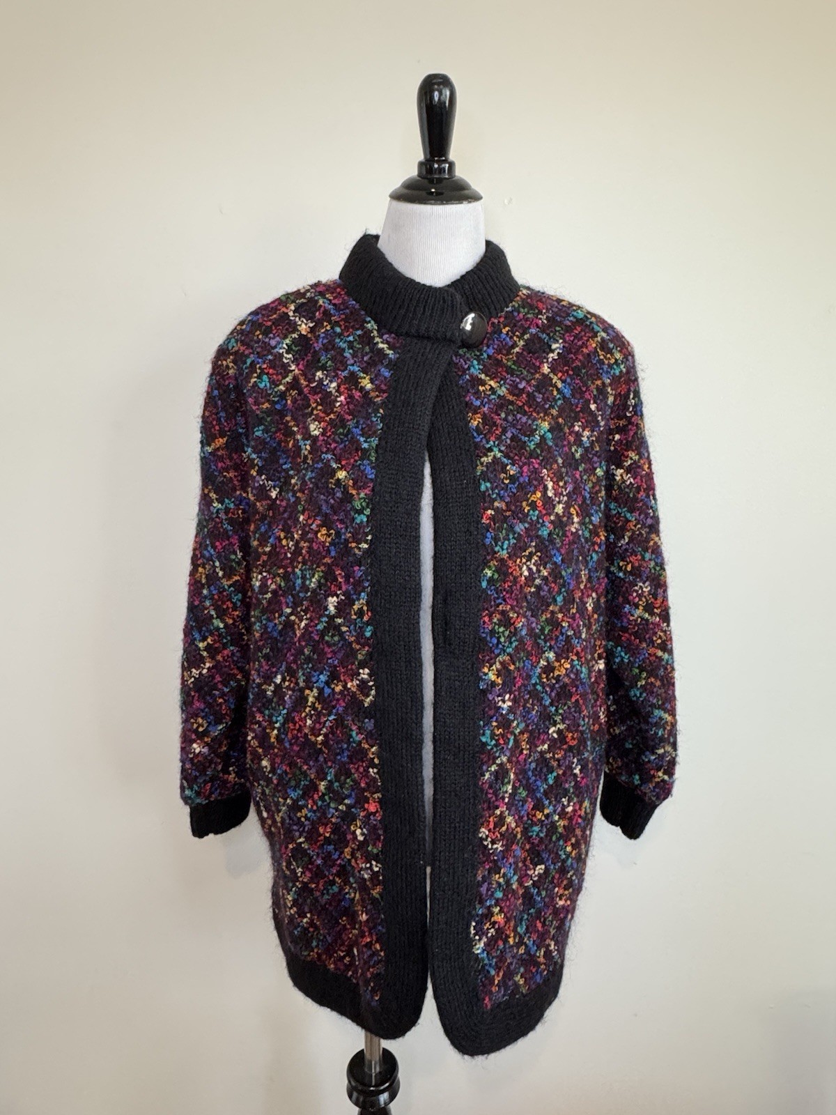 Rochelle California Women&rsquo;s Vtg Mohair Confetti Multicolor Sweater Coat Size M