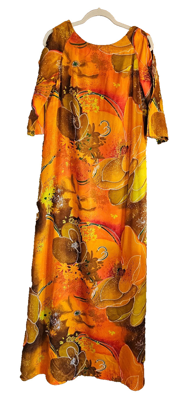 Vintage 60s 70&rsquo;s Handmade Women&rsquo;s Shift Hawaiian Bright Retro