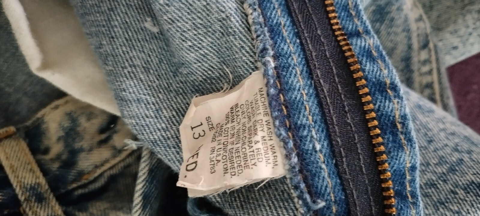Women&rsquo;s Vintage Lee Acid Washed Retro Jeans Size 13 Medium Made in USA Fashion