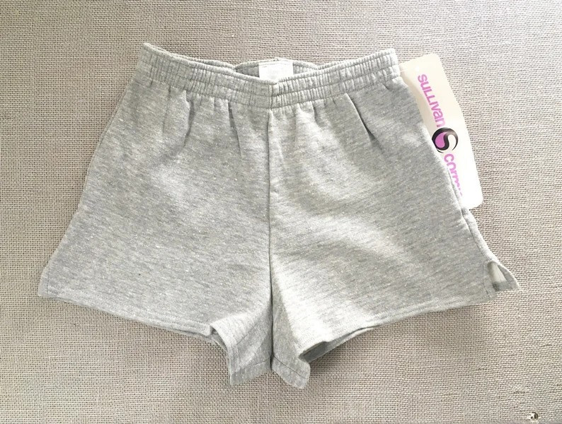 Vintage 80s Gym Shorts Womens S/M Heather Gray Fleece Cheeky 90s Y2K NOS