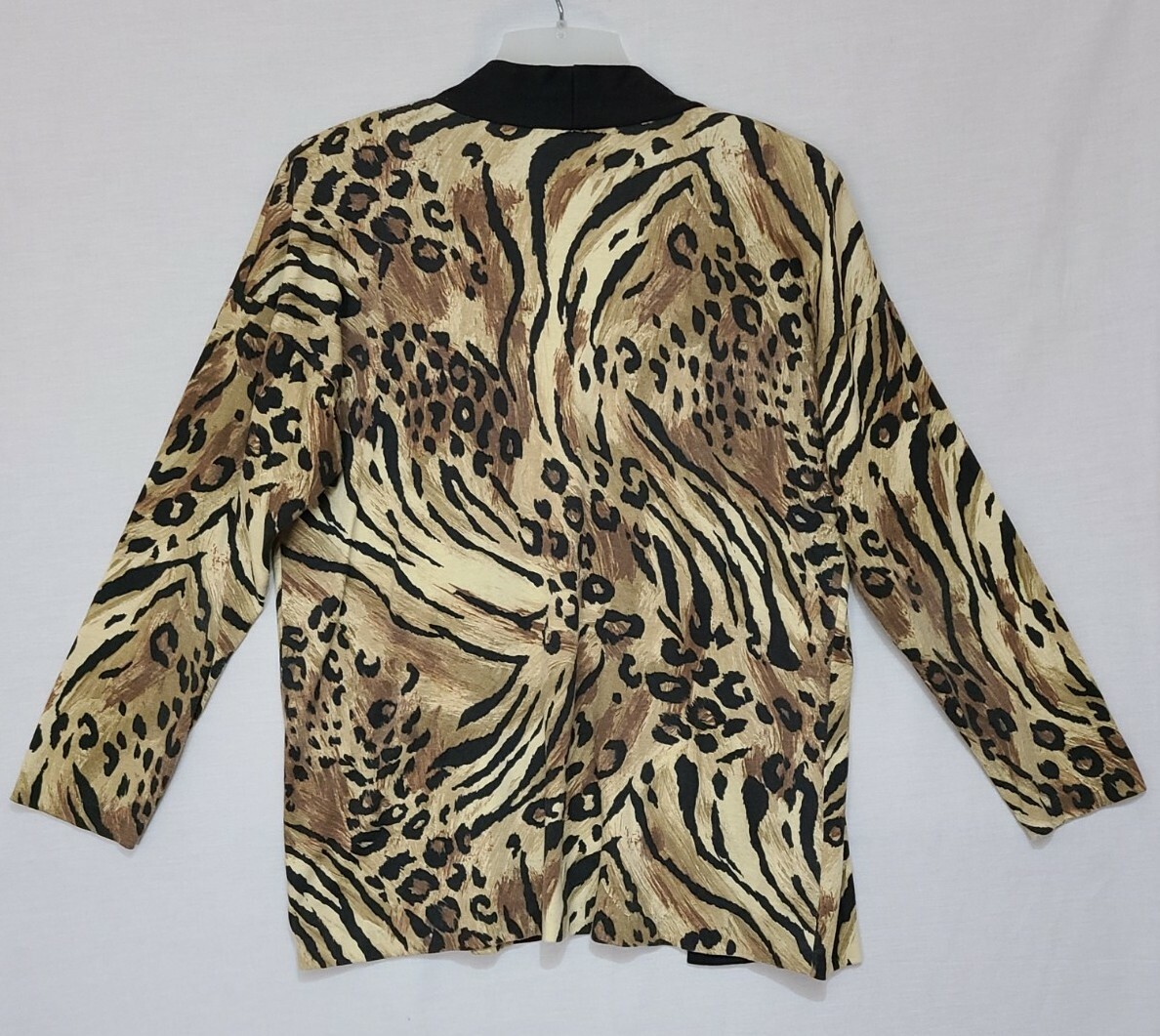 Vtg Peter Popovitch Cardigan Leopard Cheetah Animal Print Open Front Sz M (A1)