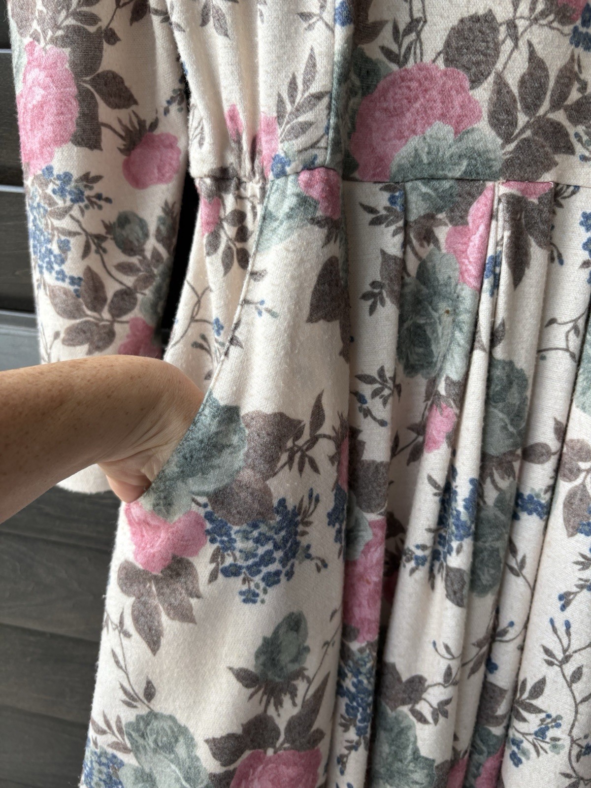 Stuart Alan Petites Size 8 Vintage Floral Dress Cottage Core Pockets Lace Collar