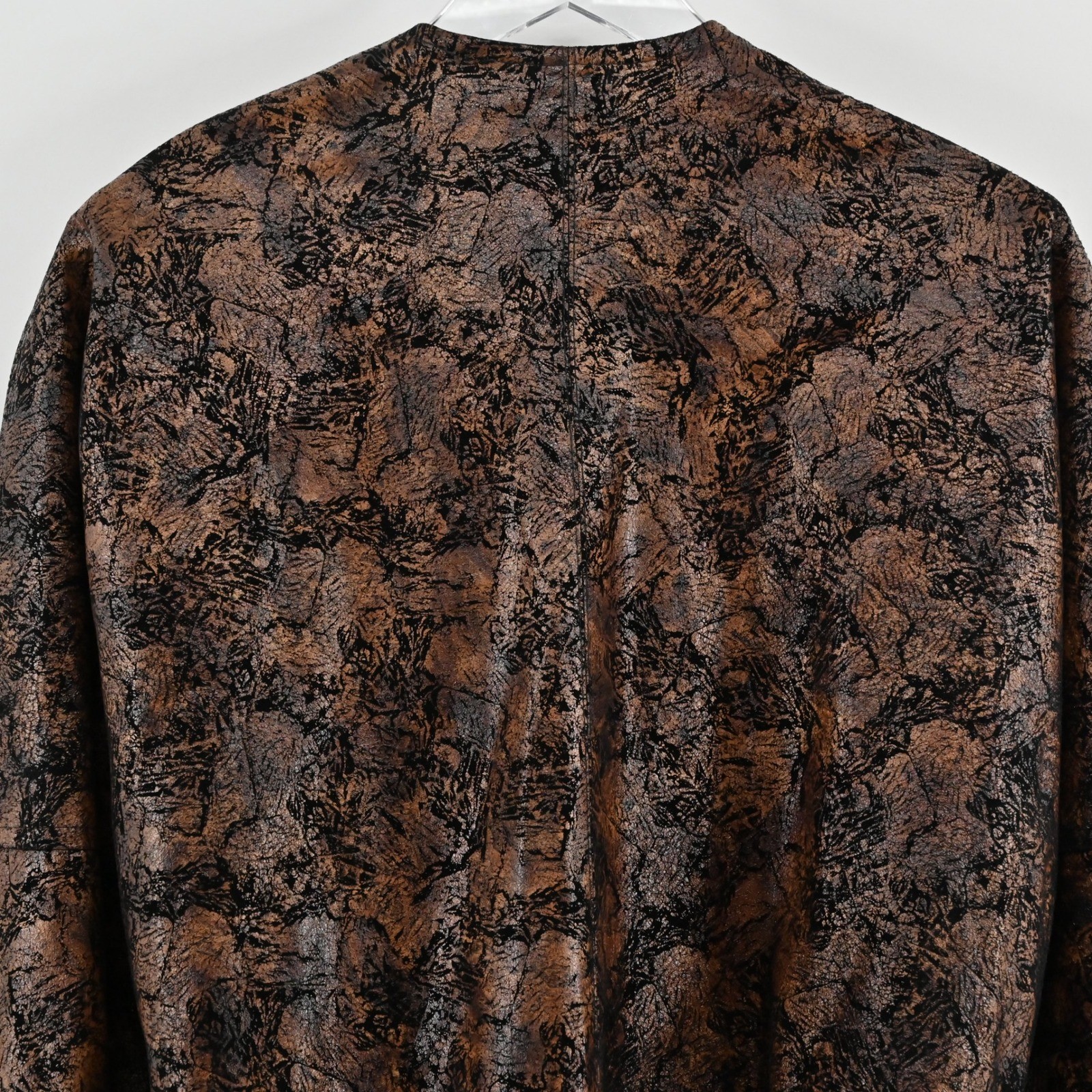 Vintage Parri Firenze Cropped Jacket Size L Brown Black Italy 80s Bomber Indie
