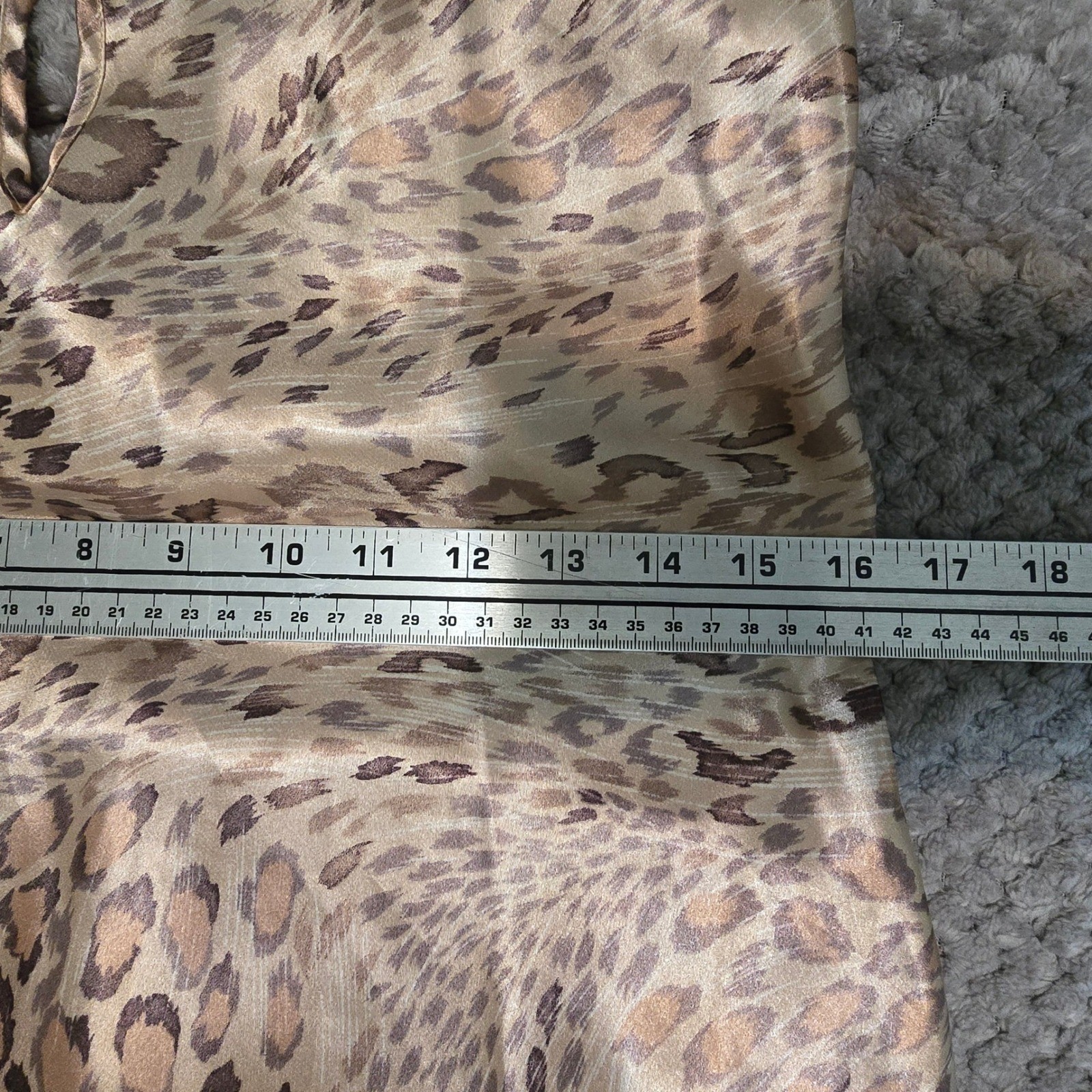 Vintage 90s Delicates Satin Leopard Print Maxi Slip Dress High Neck Side Slits