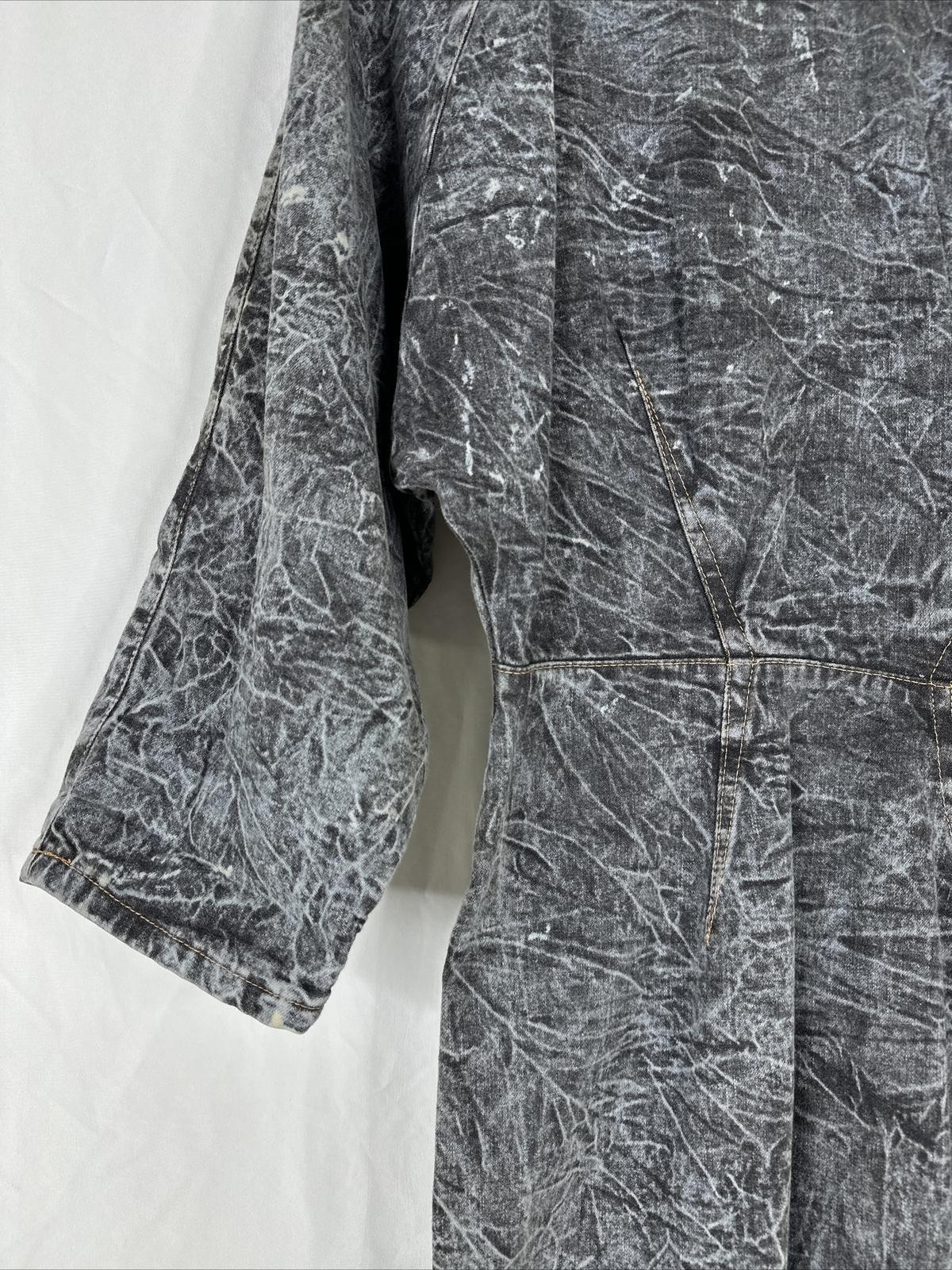 Vintage United States Chemin De Fer Denim Dress Size 9/10 Gray 3/4 Sleeve RARE