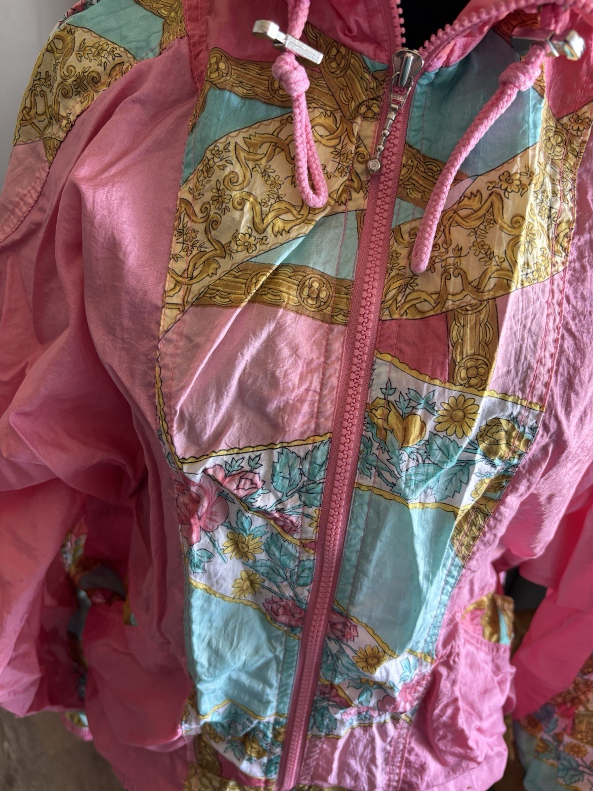 Vintage Athletic Works‎ Windbreaker Jacket And Pants Pastel Print Womens Sz S