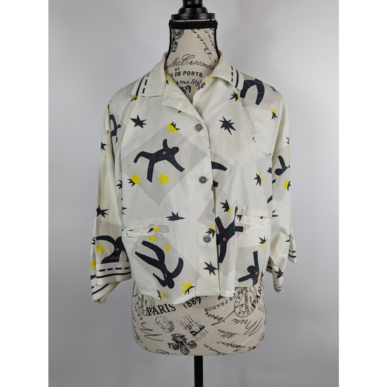 Vtg Dolce Vita Womens M Jacket Top Set POOR Jamaican Style Voodoo Crop Designer