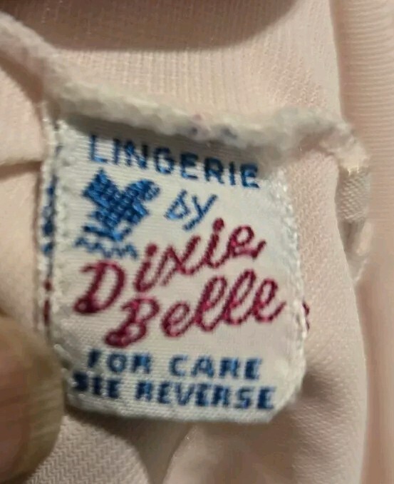 Vintage Dixie Belle Lingerie Pink Shift w/Lace Nightgown sz L