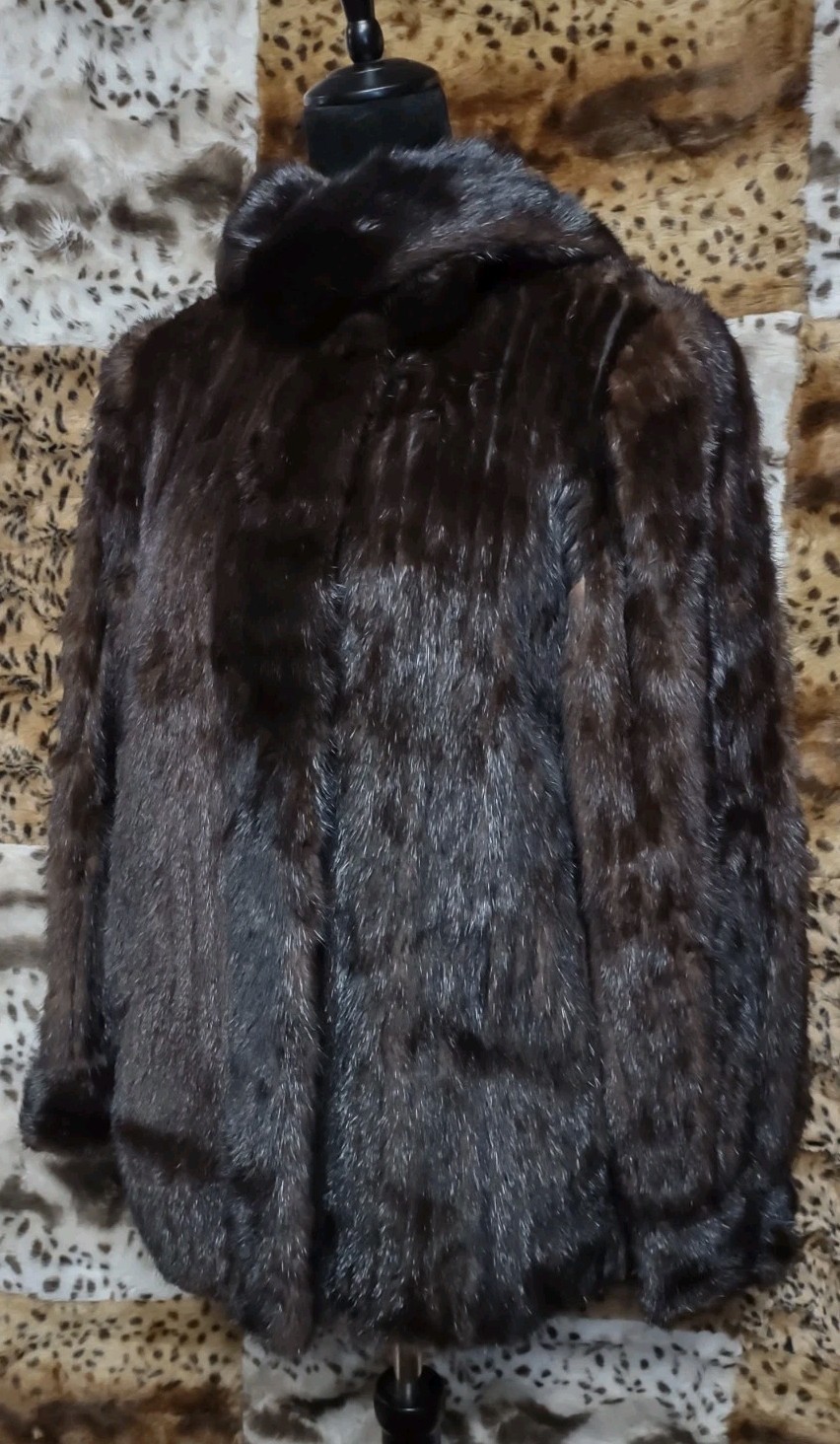 MCM Mink Jacket Custom Made 38&Prime; Chest Alaska Velvet Pockets Scarf 23&Prime; Length