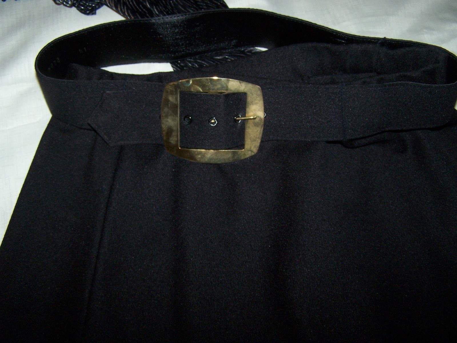 Vintage Elegant SilverCord Blouse (M) & Black Skirt & Belt (14) in EXCELLENT SHA