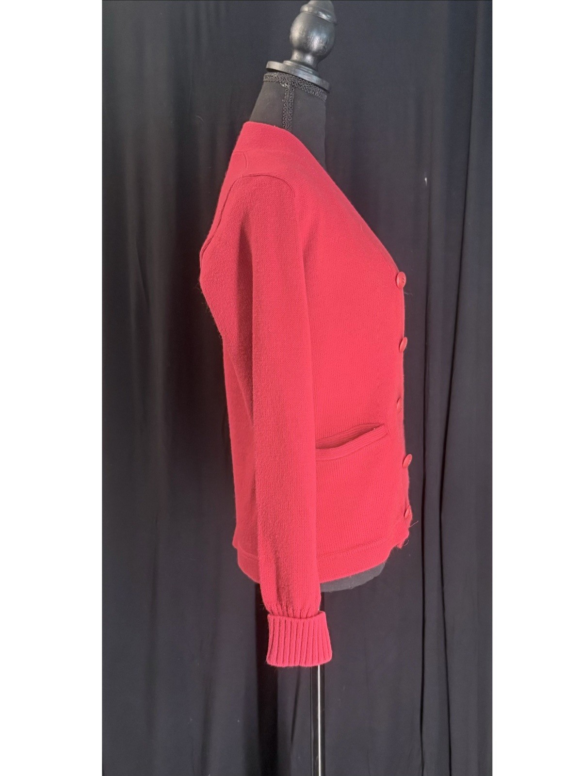 Vintage Cherry Red Varsity Letterman Jacket Cardigan 1960’s/1970’s Size Small