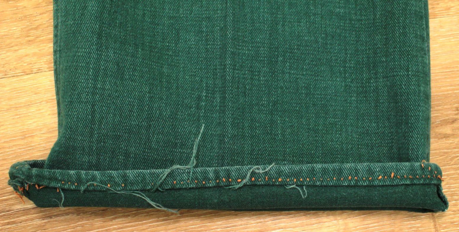 VTG Womens 70s Hunter Green Denim Snap Button Fly Bell Bottom Jeans Sz 28&Prime; 1970s