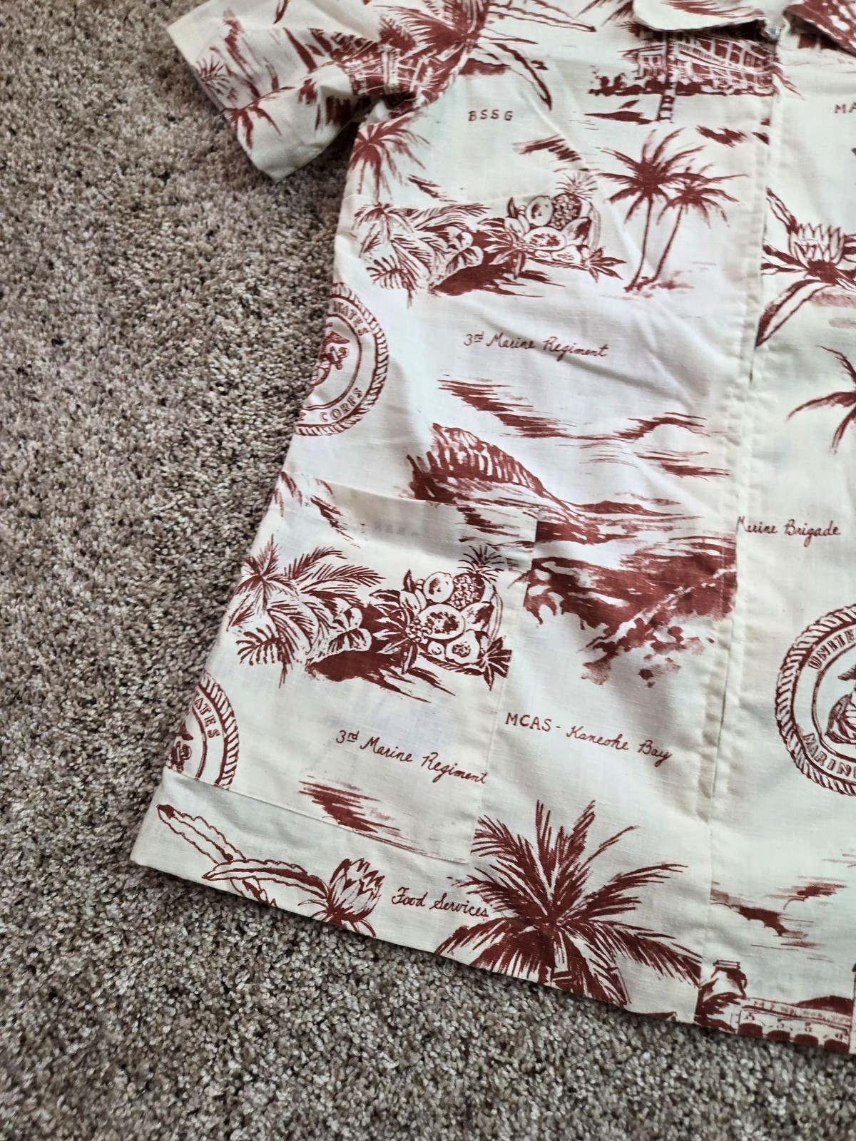 Vintage Action Sportswear Hawaiian Shirt Womens 16 USMC Zip Up Talon Zip 60s