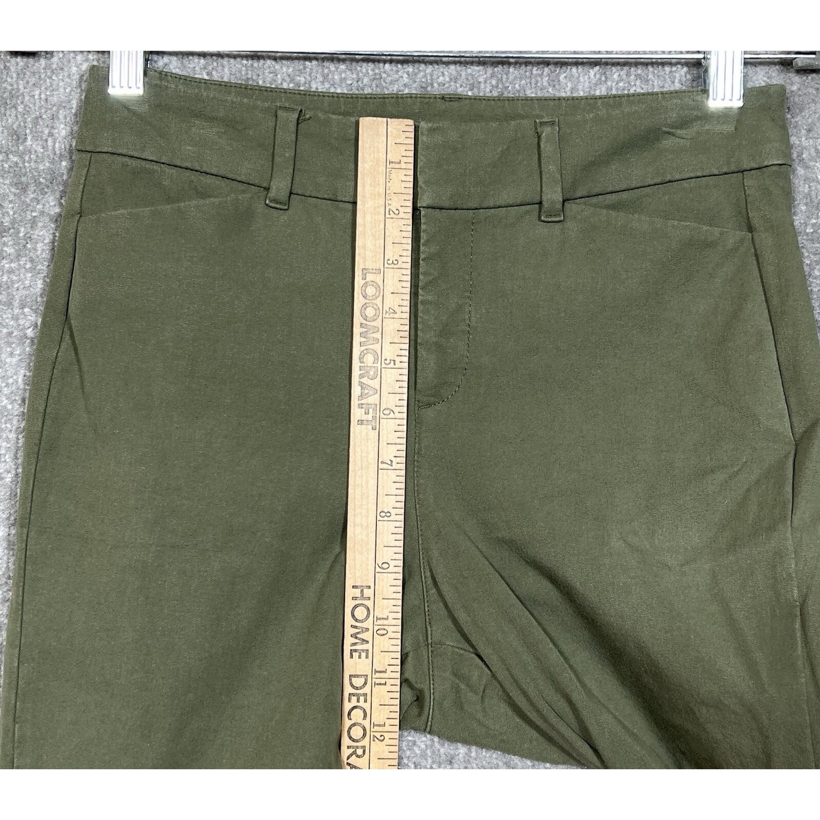 Old Navy High Rise Pixie Ankle Pants Womens Size 2 Green Stretch Pockets