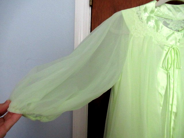 Vintage Gossard Artemis Peignoir Set Lime Green Nylon S