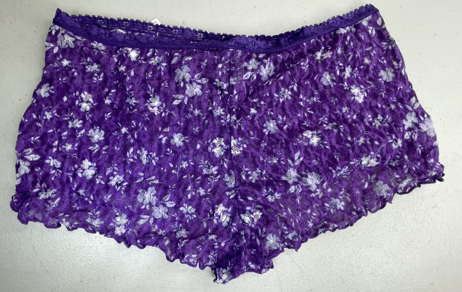 Vtg Nylon Panties Secret Treasures Purple Ruffle Lace Hipster Brief NWT 90’s Y2k