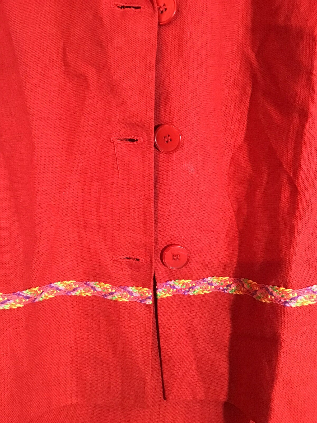 NWT Vintage MEDIUM TALL Red Linen Rayon Sheath Dress and Jacket
