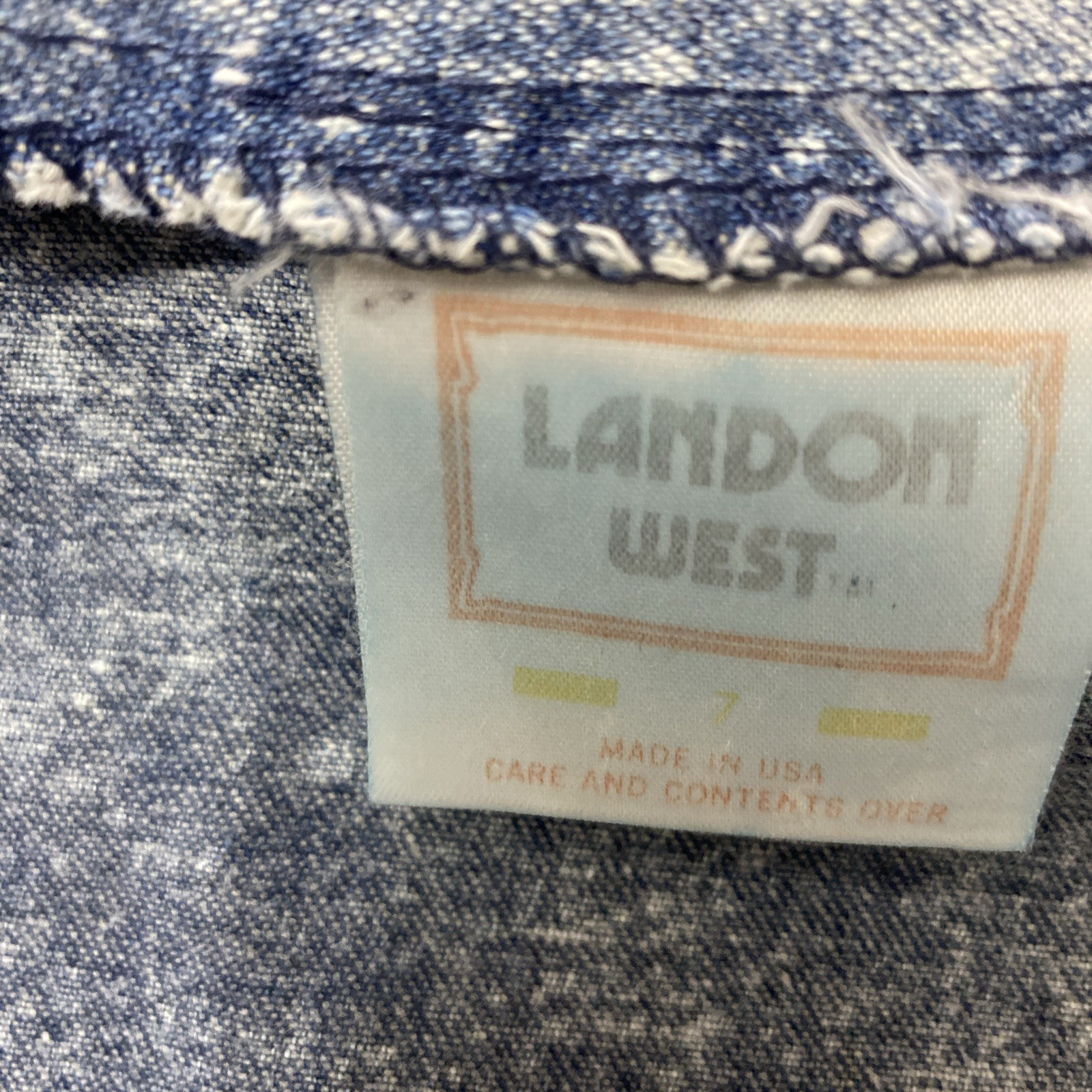 Vintage Landon West 1980s Blue Denim Shirt Dress 100% Cotton Size 7/8