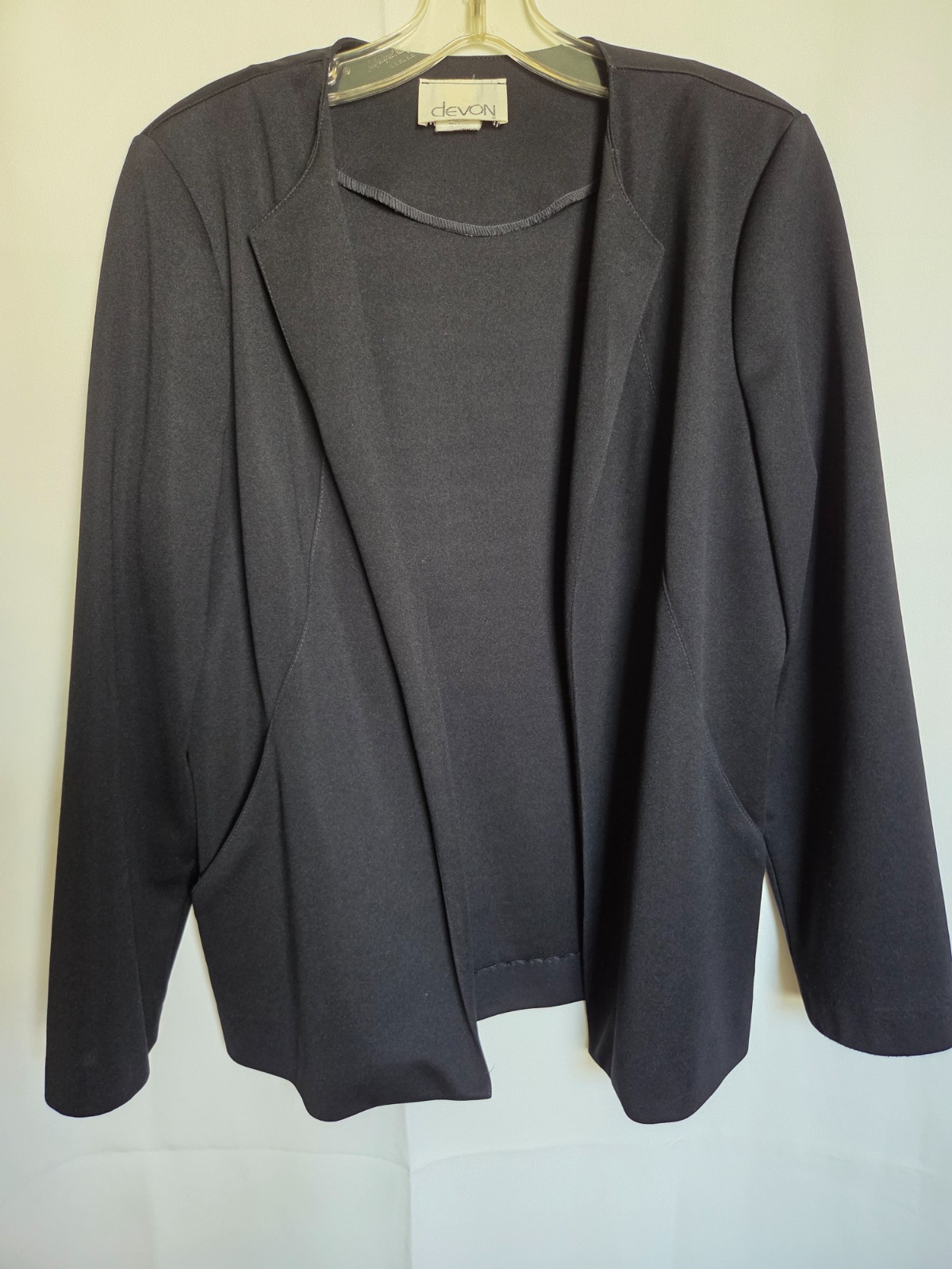Vintage Black Devon Woman&rsquo;s Blazer With Pockets Size 16 USA