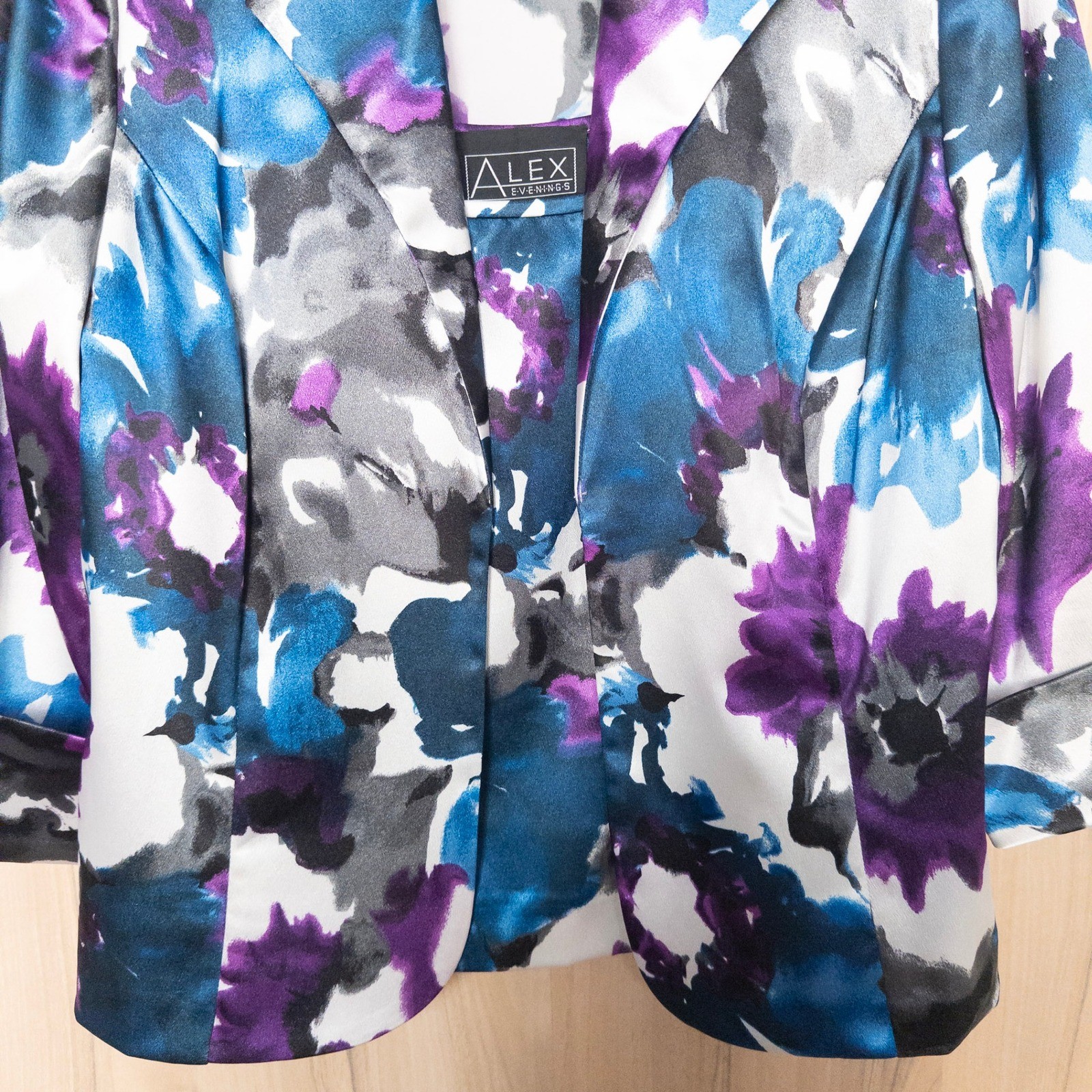 VTG Alex Evenings Womens Jacket Tank Set Sz L Floral Evening Chic Glam