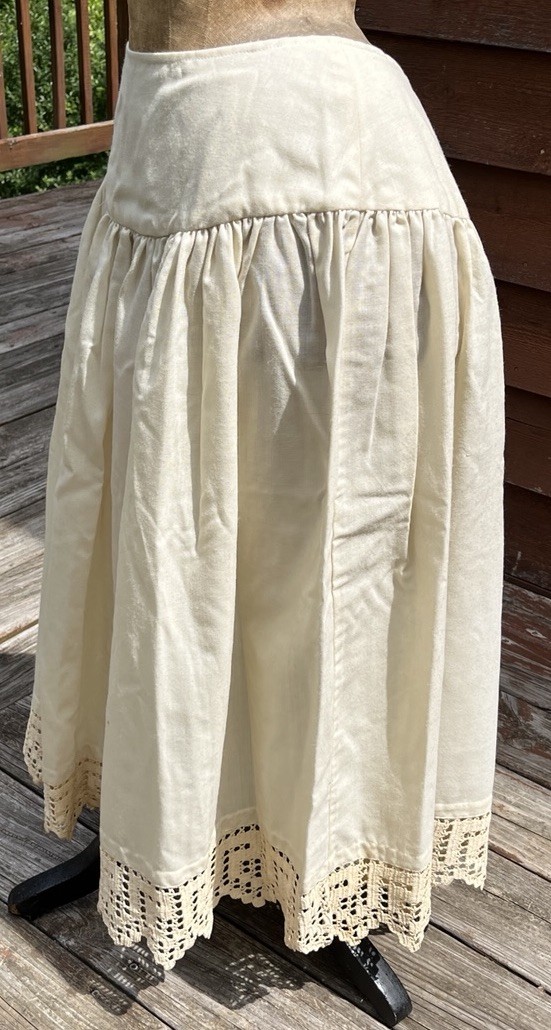 Victorian Cream Wool Petticoat with Crocheted Trim, Ladies, Girls