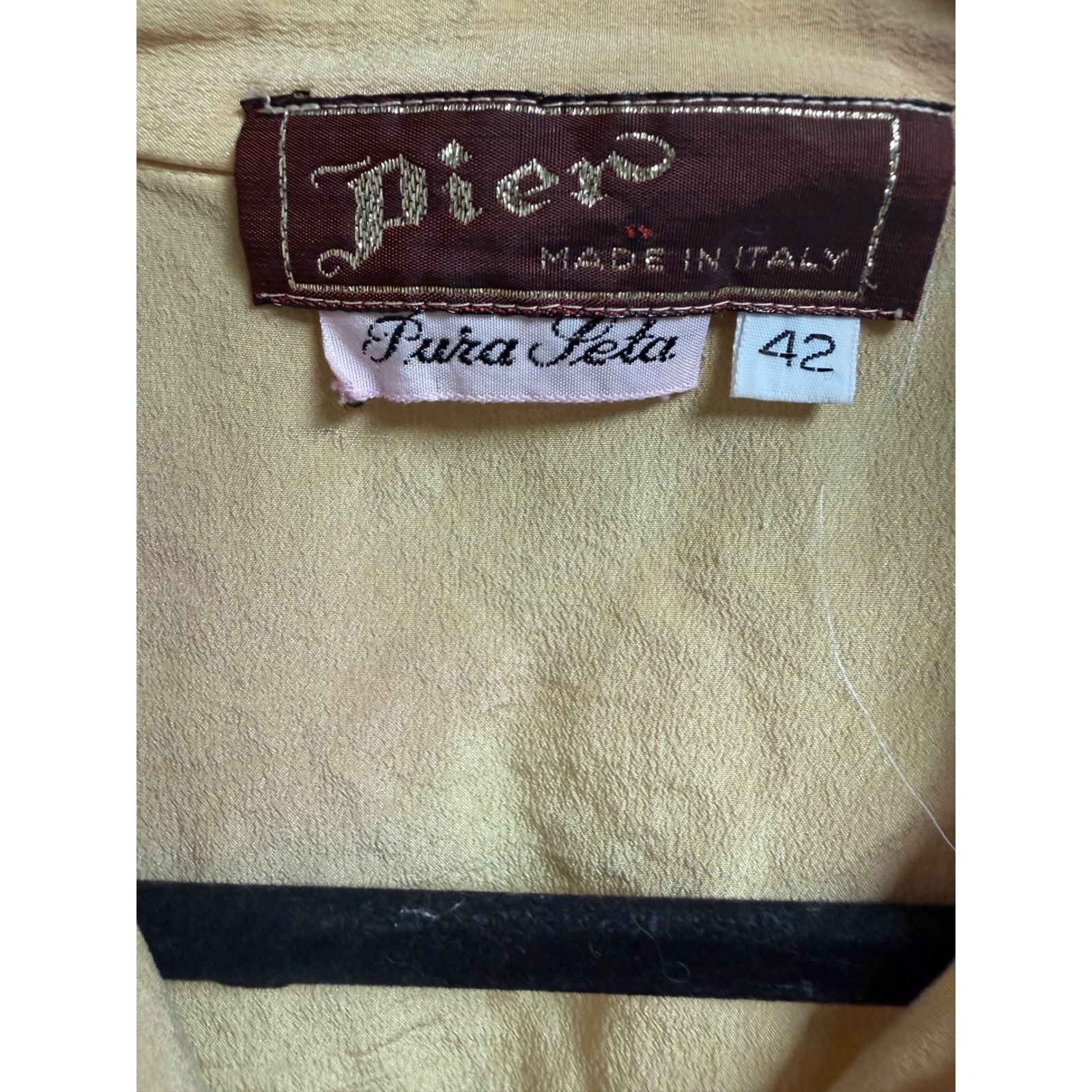 Piero Pura Seta Blouse Womens 42 Peach Silk Vintage Made in Italy Fair Blouson