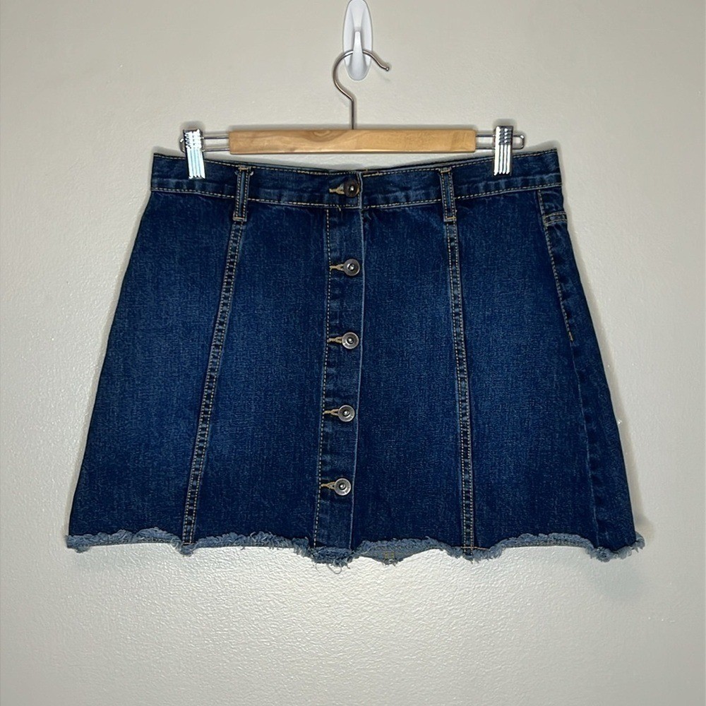 Forever 21 Denim Button-Front A-Line Skirt Size 6