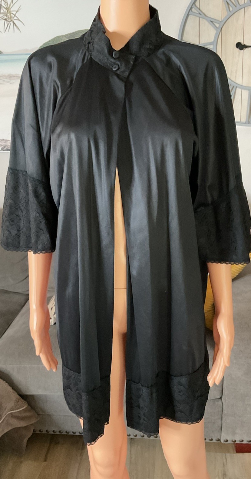 Vtg Cattani of California 70’s Sleepwear Robe Lingerie Romantic Peignoir Medium