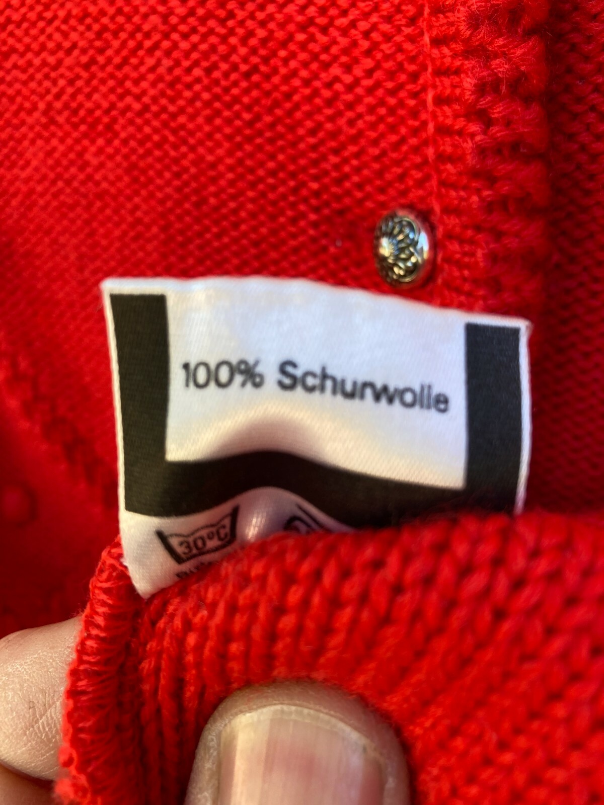 Vintage KOBLEDER STRICKMODE Red Knit Sweater sz 8 Made in Austria BxJ