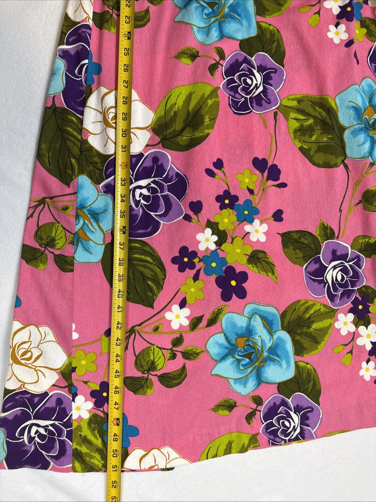 VTG 60s Ui-Maikai Hawaiian Pink Floral Barkcloth Maxi Dress Resort Tiki Luau