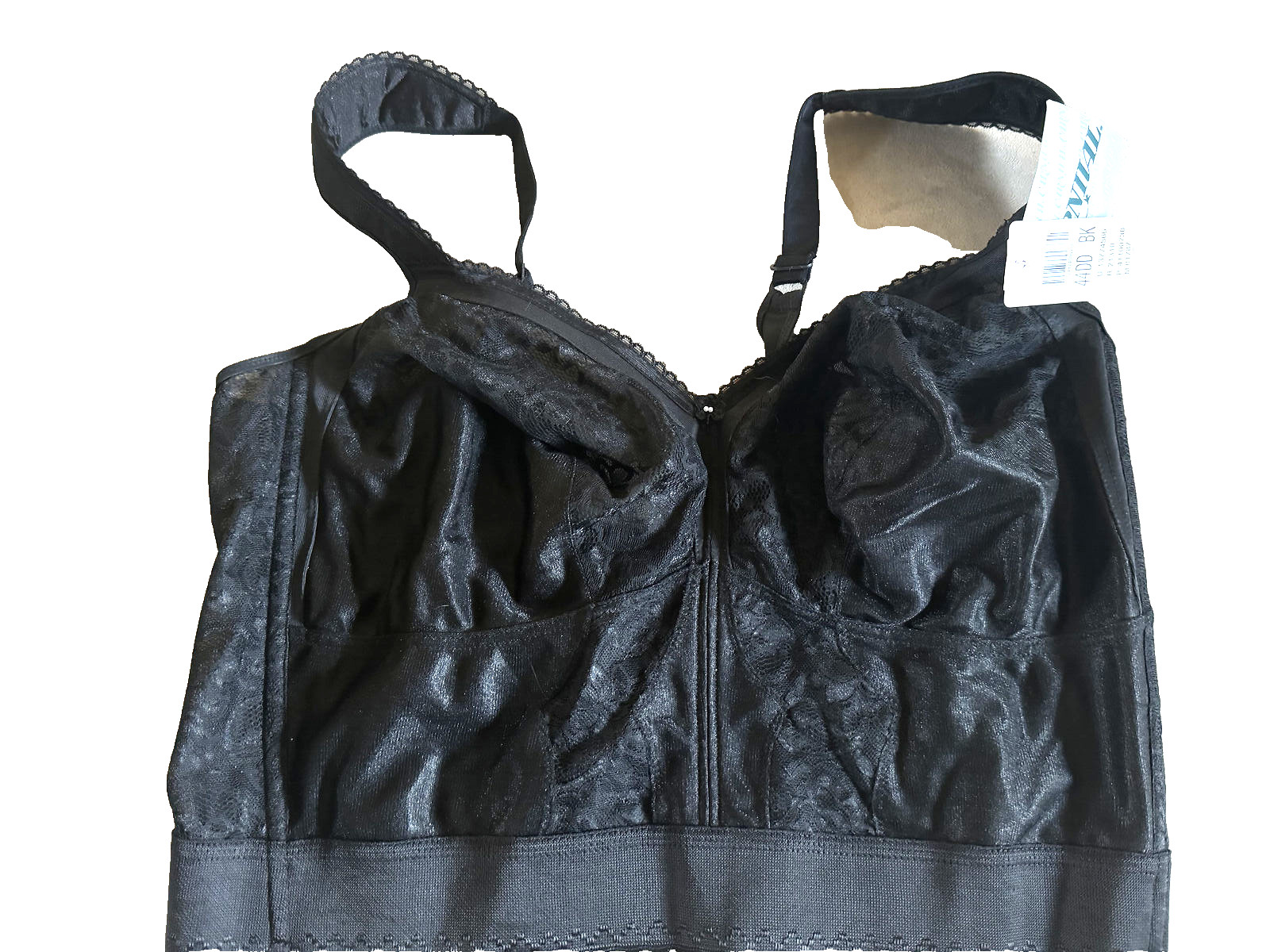 Carnival Vintage Full Coverage Wire-free Long Line Bras Size 44DD Lace Black 730