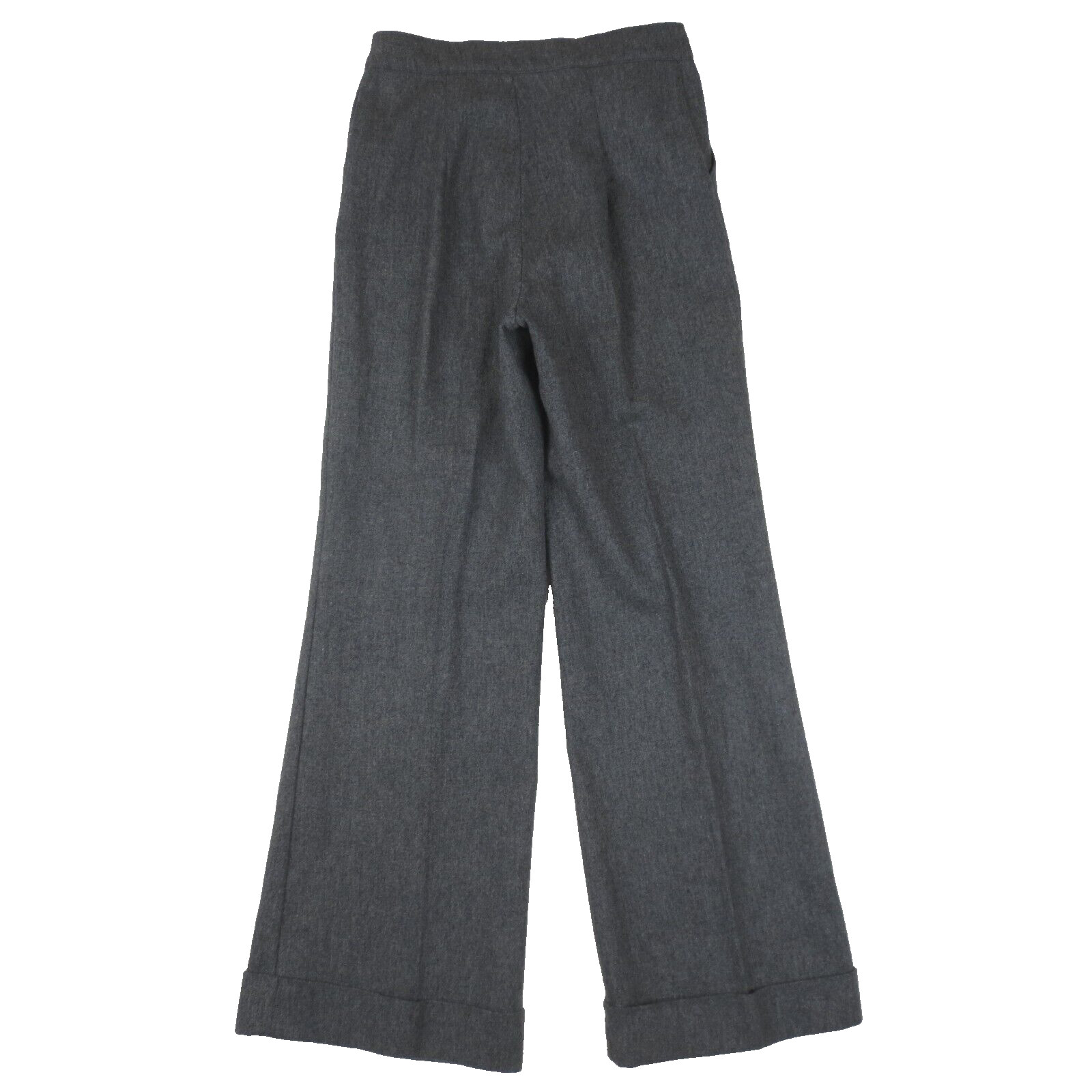 Vintage 70s Levis Pants 28×30 Gray Wool Blend High Waist Wide Leg Flared Cuffed