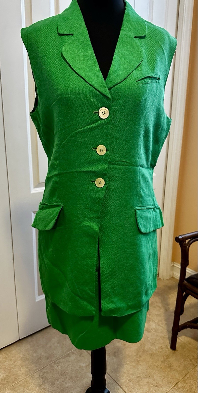 Rare Karl Lagerfeld Chanel designer Vintage Green 2 Piece Size DE 42 US M