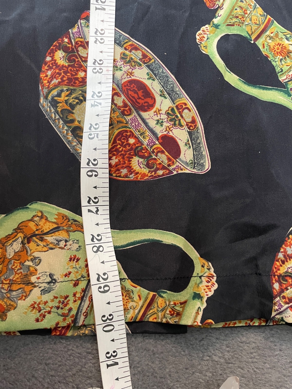 Vintage A.M. Studio Womens Jacket Blouse L Black Oriental Kimono Style 100% Silk