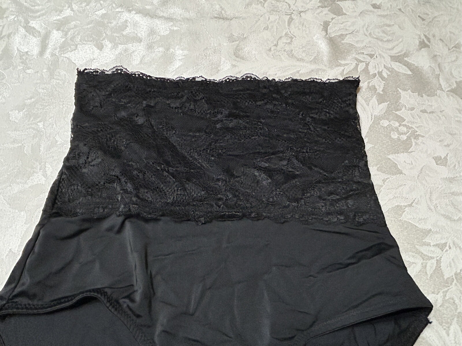 Instant Shaping By PLUSFORM 7301 Hi Waist Lace XL Black Shaping Brief Panties