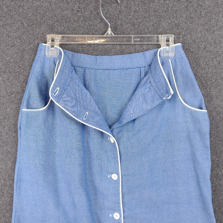 VTG RRRRuss Russ Togs Lightweight Cotton Blend Blue Blazer Skirt 2 Piece Set S