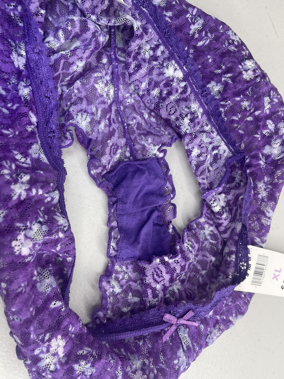 Vtg Nylon Panties Secret Treasures Purple Ruffle Lace Hipster Brief NWT 90’s Y2k