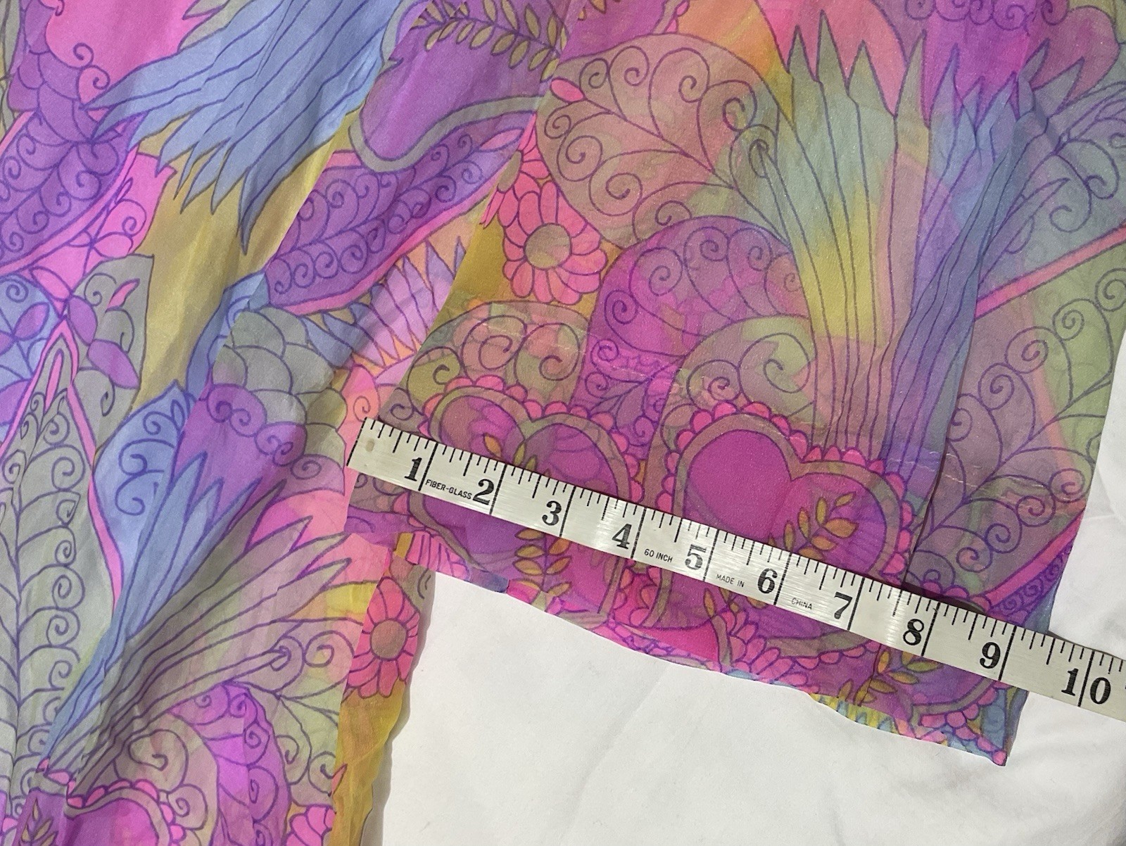Vintage Bright Floral Maxi Dress Boho Psychedelic Handmade Ruffled
