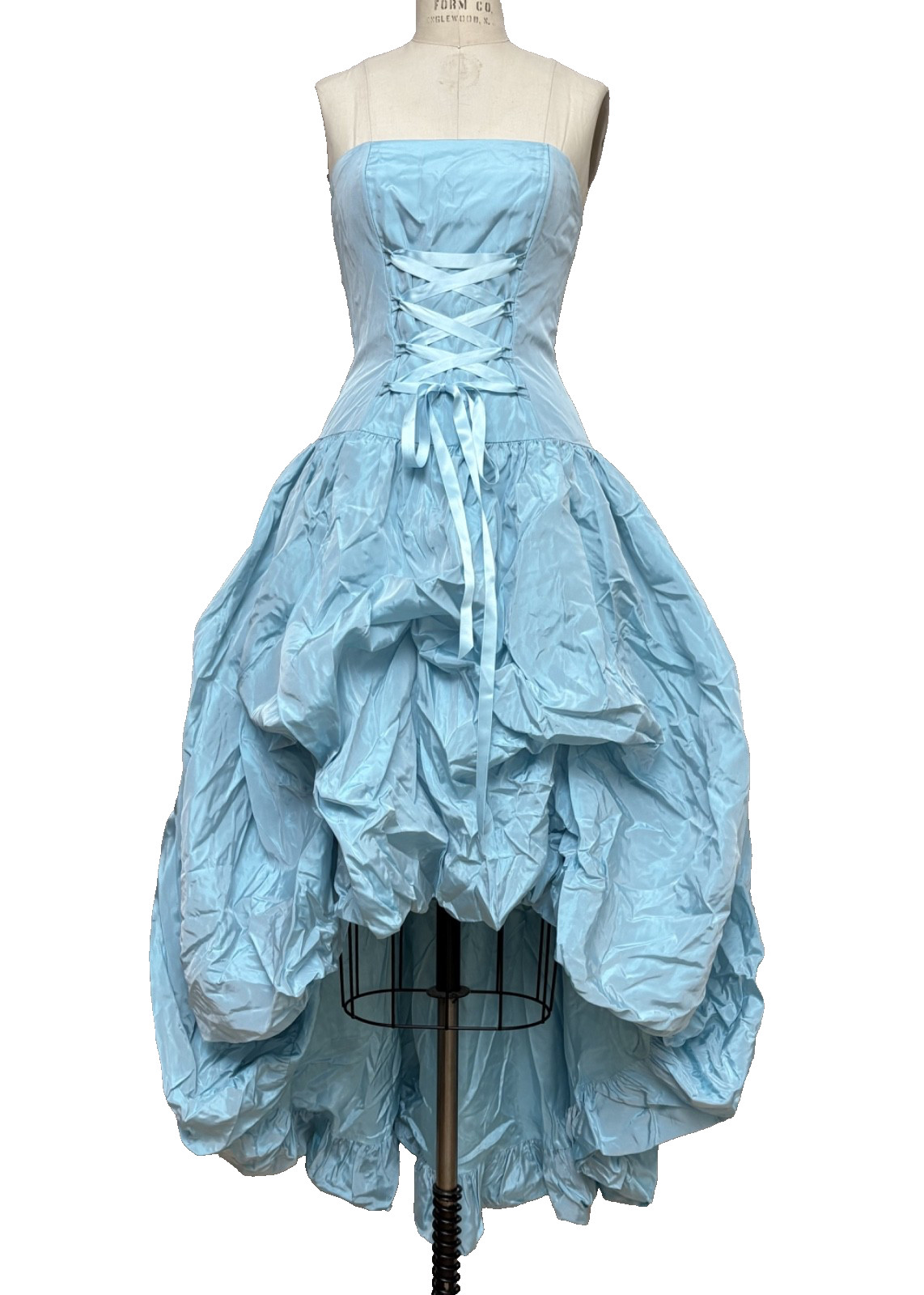 Vintage Jessica McClintock Gunne Sax Irridescent Dress Strapless Corset XS 5