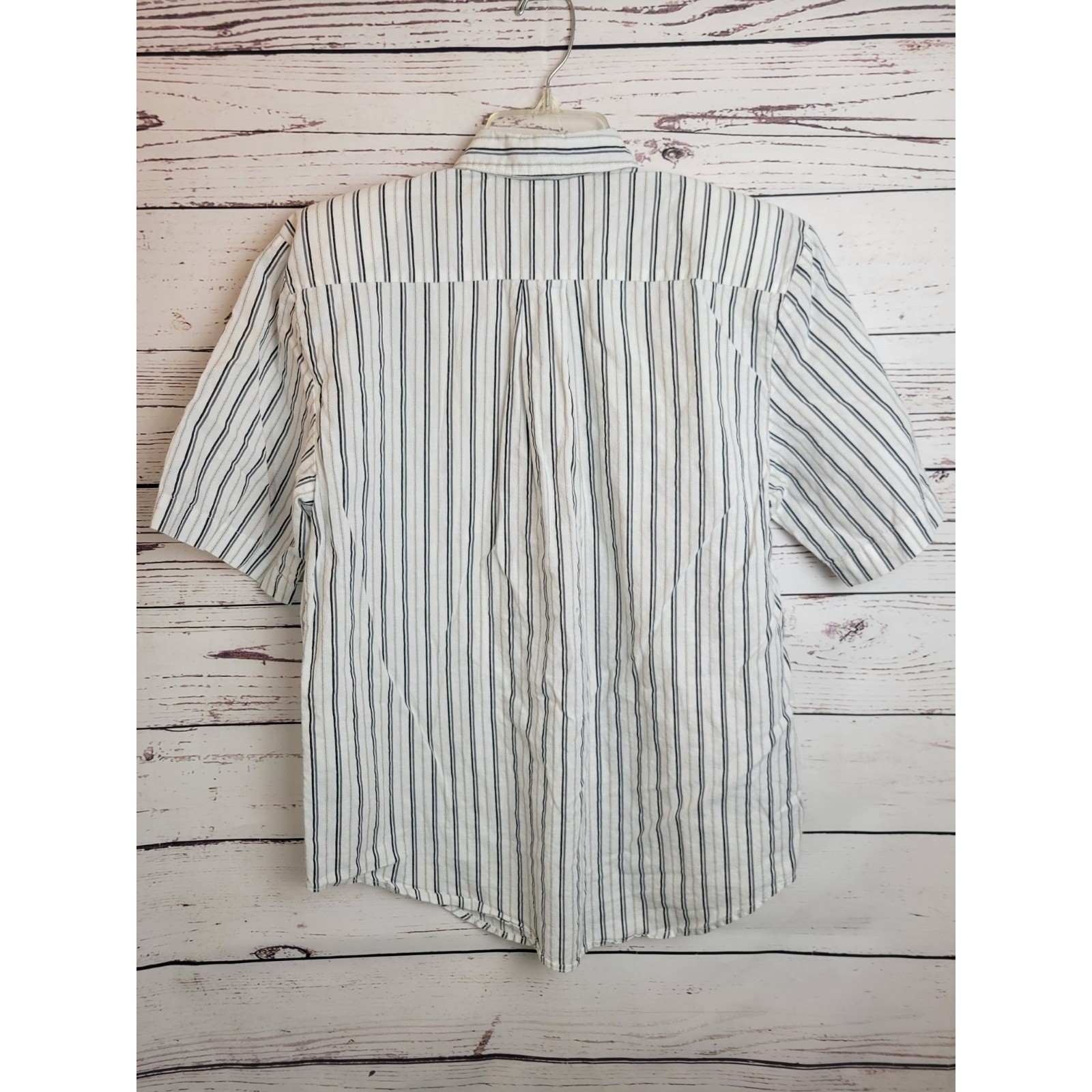 Cherokee Button Down Shirt Vintage 90s Minimalist Striped Short Sleeve White M/L