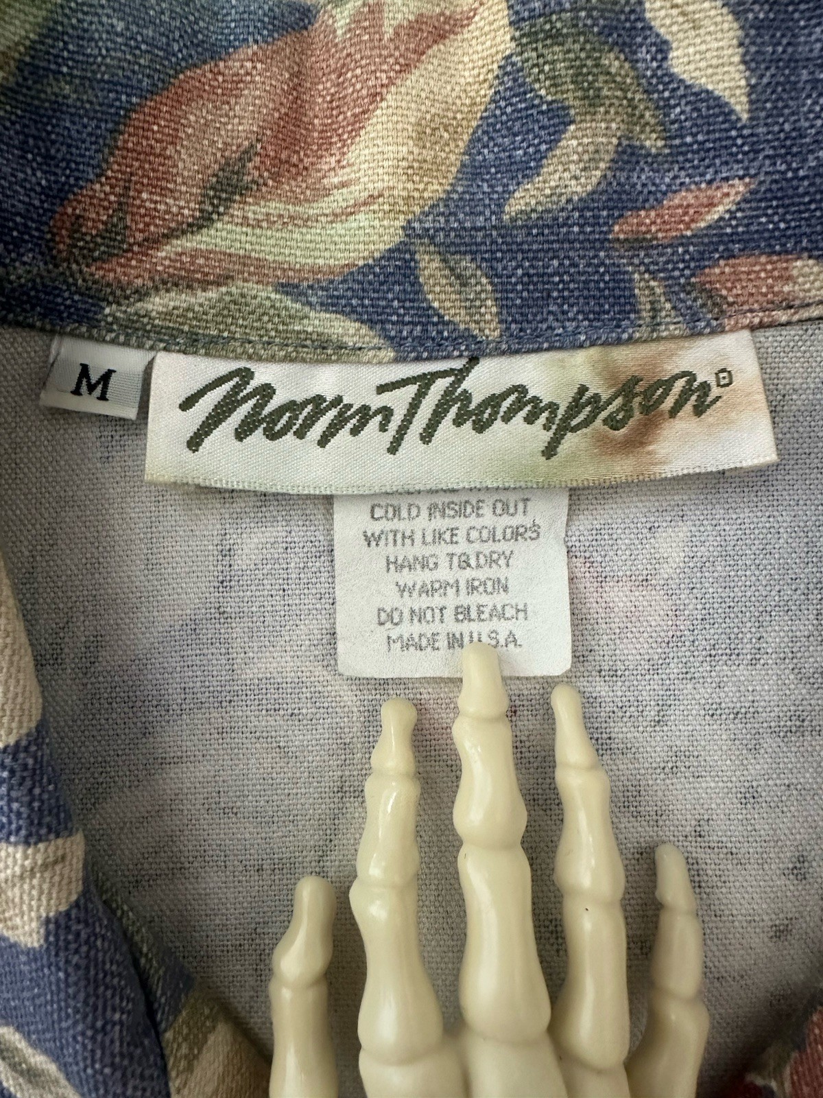 Vintage Norm Thompson Floral Lightweight Denim Jacket Size Medium All Over Print