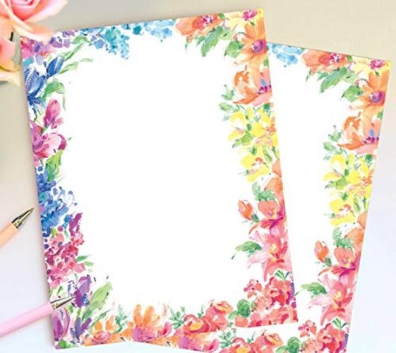 Bright Floral Letterhead, 80 Count, 8.5&Prime;x11&Prime; (2014333) 80 Sheets