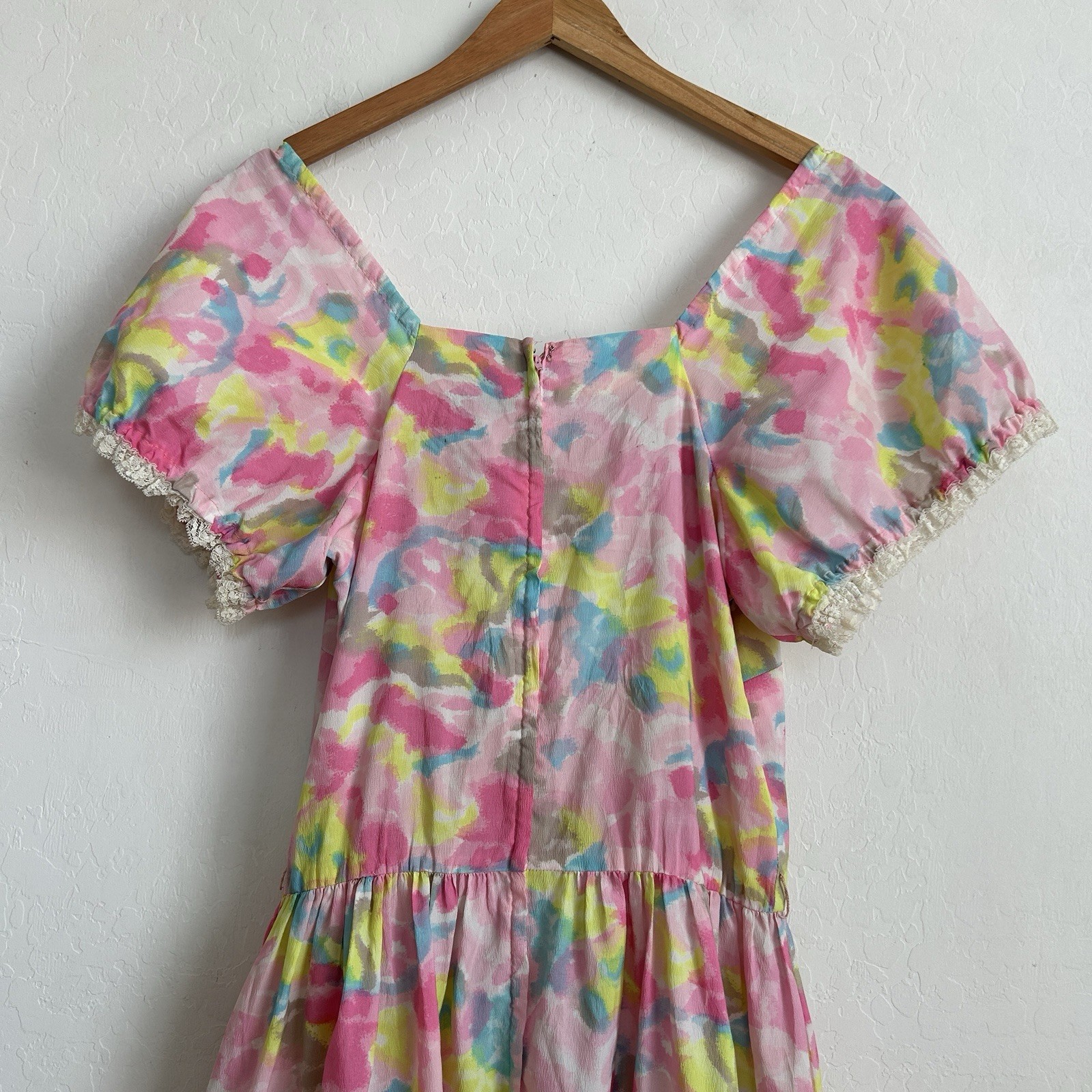 Faye Creations Vintage Dress Square Dance Patio 50s Ruffles Colorful Floral